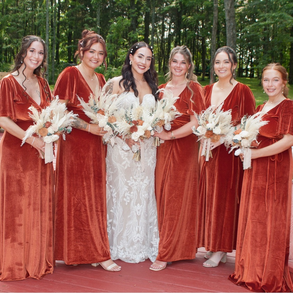 Baltic Born Meghan Velvet Maxi Dress in Rust - Size Large - Picture 14 of 14